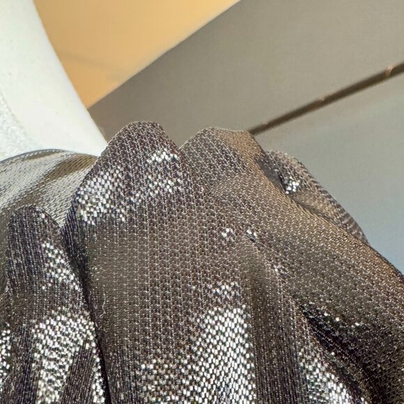 See By Chloe Black Shiny Metallic Short Sleeved Top - Picture 6 of 14